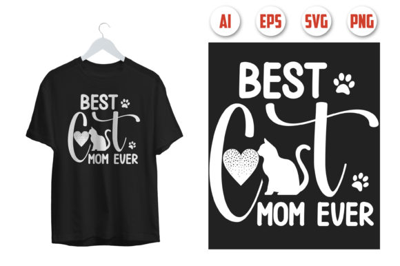 Cat T-shirt Design 08: A Versatile Graphics Asset for Print Templates