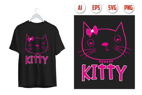 Cat T-shirt Design 14: A Versatile Graphics Asset for Print Templates
