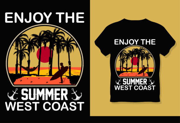 Retro Vintage T-Shirt Design- Surfing for Graphics and Print